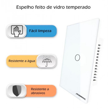 Cj Interruptor Touch Automação Branco - Nova Digital